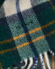 TARTAN GREEN, HERRINGBONE CHECK WOOL WOVEN SCARF, CLOSE-UP BY GANT AU.