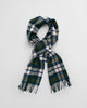 TARTAN GREEN, HERRINGBONE CHECK WOOL WOVEN SCARF, FLAT-LAY BY GANT AU.