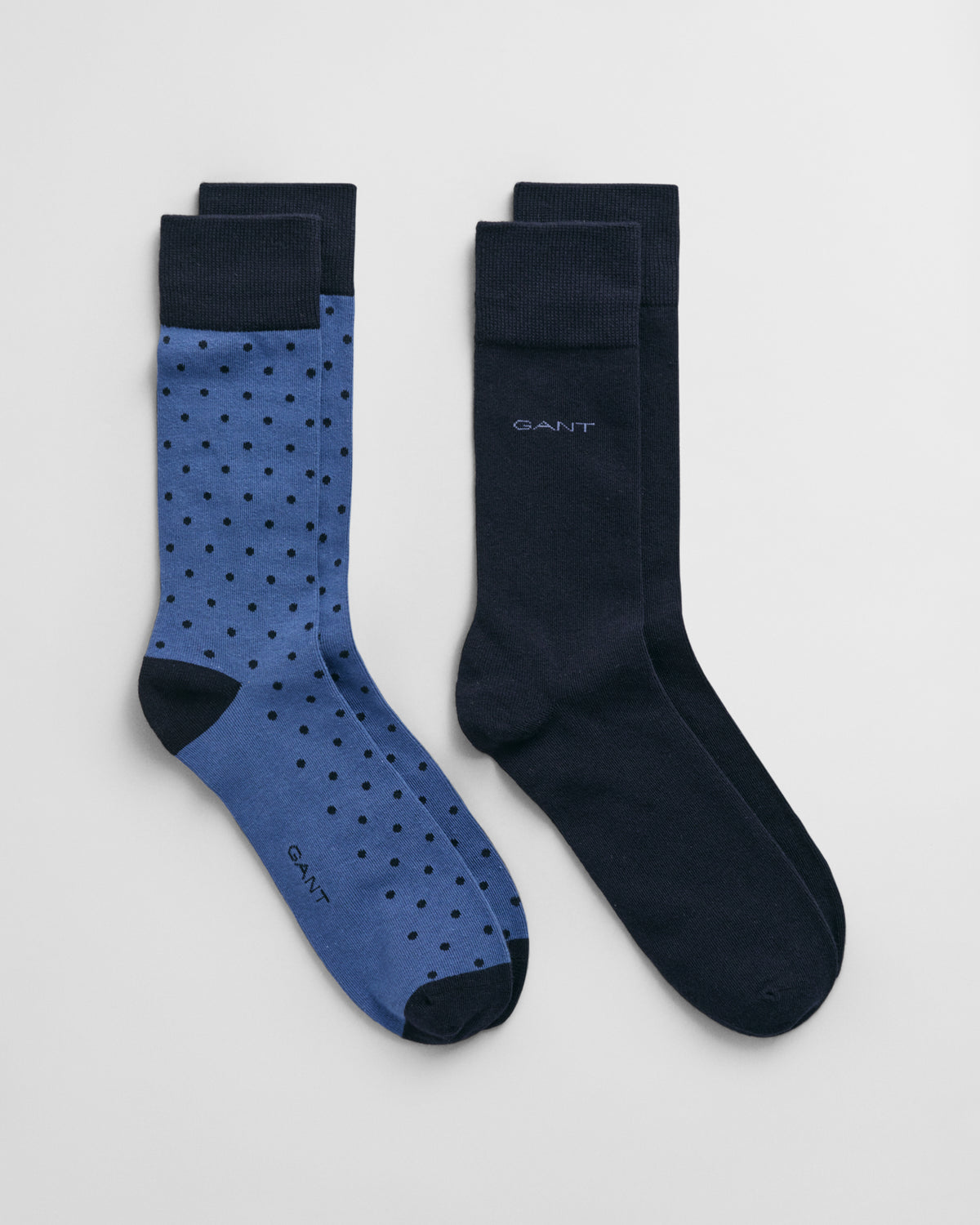 VINTAGE BLUE, DOT AND SOLID SOCKS 2-PACK BY GANT AU.