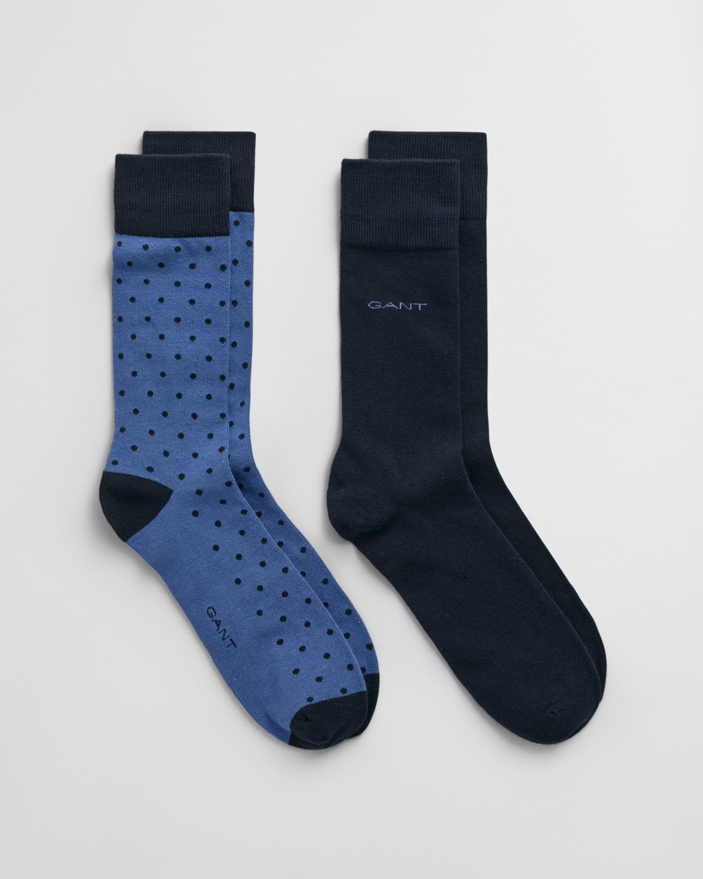 VINTAGE BLUE, DOT AND SOLID SOCKS 2-PACK BY GANT AU.