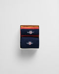 IRON RED, SHIELD RUGGER STRIPE SOCKS 2-P GB, CLOSE-UP BY GANT AU.