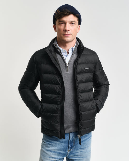 BLACK, LIGHT DOWN JACKET, FRONT-VIEW BY GANT AU.