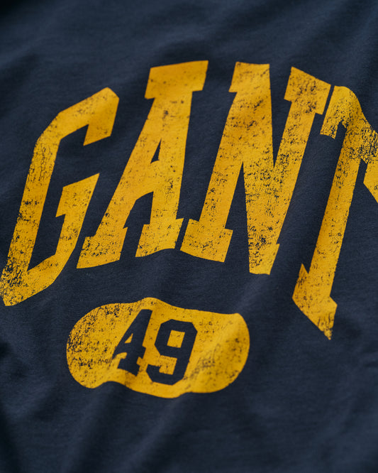 EVENING BLUE, GANT 49 ARCH RELAXED  T-SHIRT, CLOSE-UP BY GANT AU.