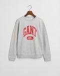 LIGHT GREY MELANGE, GANT 49 ARCH RELAXED C-NECK BY GANT AU.