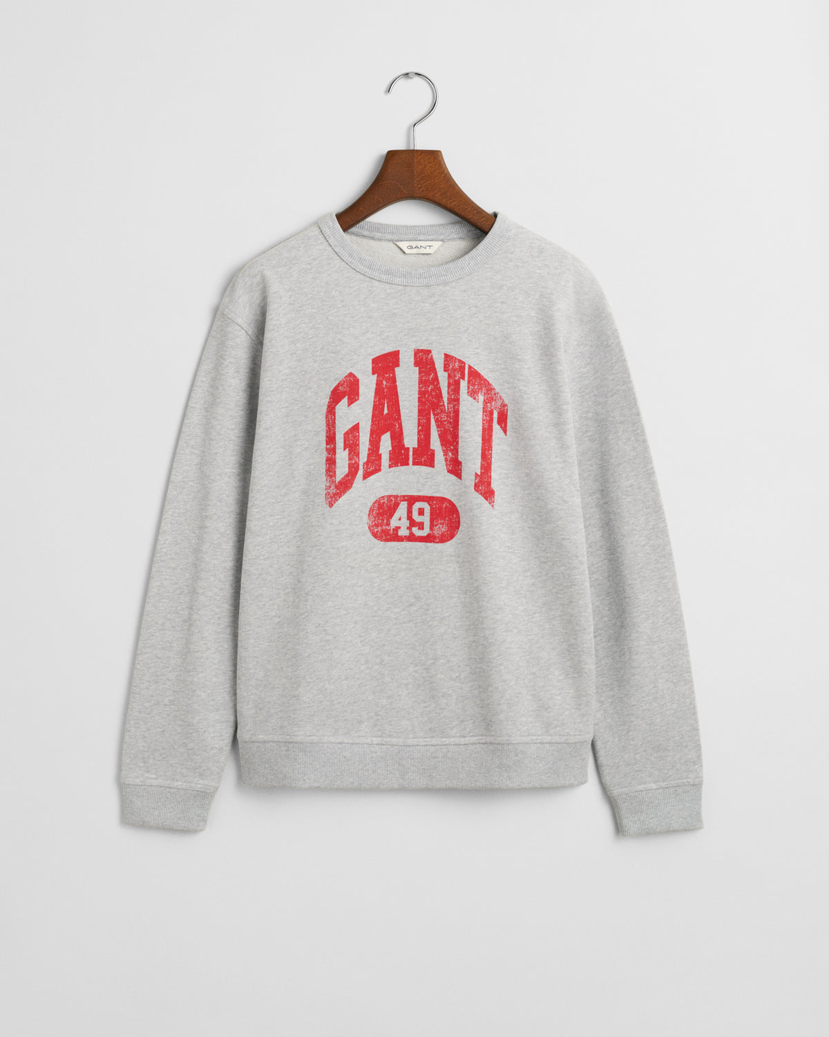 LIGHT GREY MELANGE, GANT 49 ARCH RELAXED C-NECK BY GANT AU.