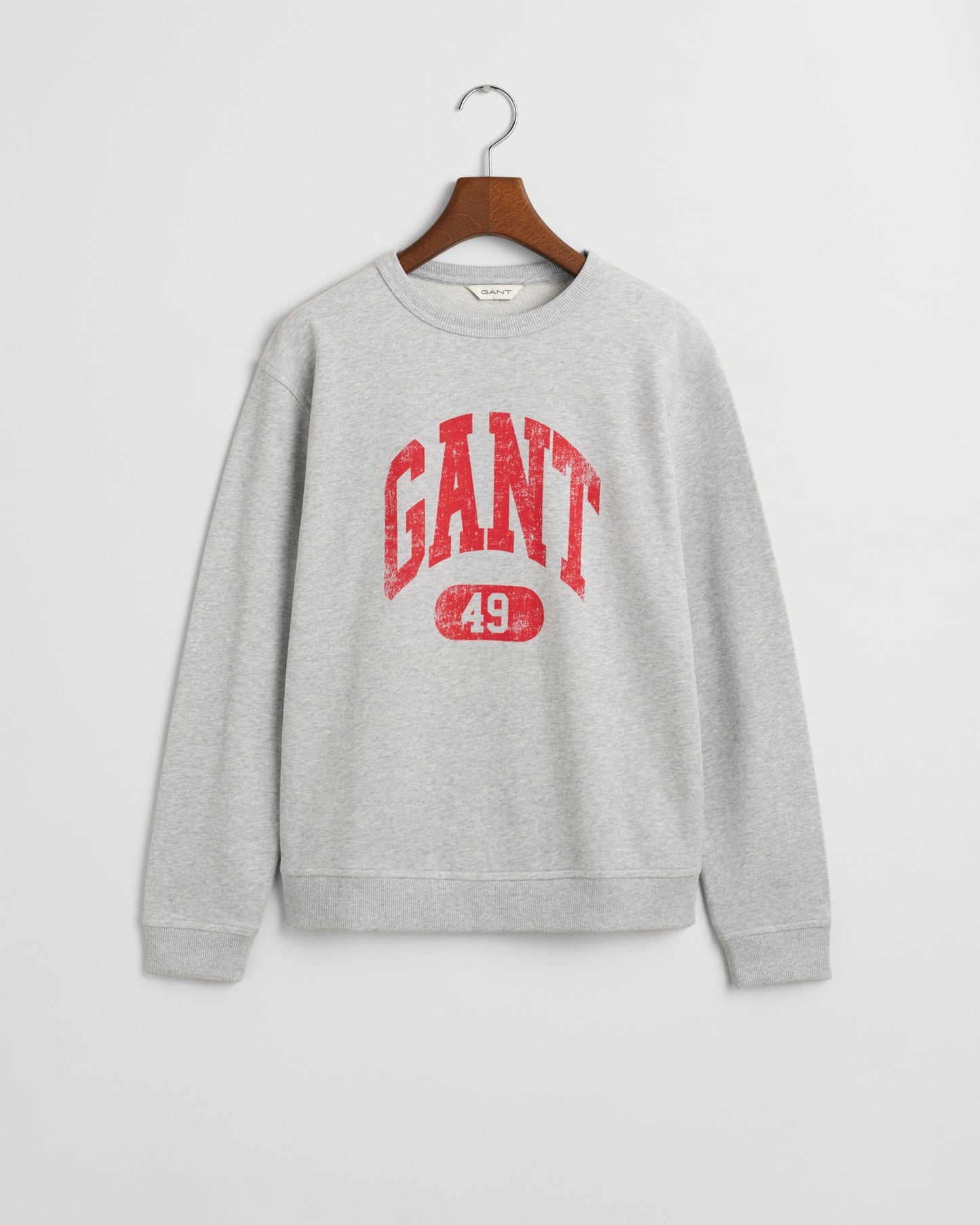 LIGHT GREY MELANGE, GANT 49 ARCH RELAXED C-NECK BY GANT AU.