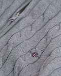 GREY MELANGE, COTTON CABLE HALF ZIP, FLAT-LAY BY GANT AU.