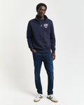 DARK BLUE WORN IN, EXTRA SLIM ACTIVE RECOVER JEANS BY GANT AU.