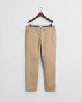 DARK KHAKI, SLIM TWILL CHINOS, FRONT-VIEW BY GANT AU.