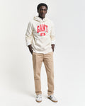 DARK KHAKI, SLIM TWILL CHINOS BY GANT AU.