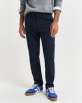 EVENING BLUE, SLIM DOBBY STRUCTURE CHINOS, CLOSE-UP BY GANT AU.