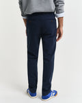 EVENING BLUE, SLIM DOBBY STRUCTURE CHINOS, BACK-VIEW BY GANT AU.