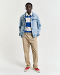 DARK KHAKI, STRAIGHT FIT EMB CHINOS BY GANT AU.