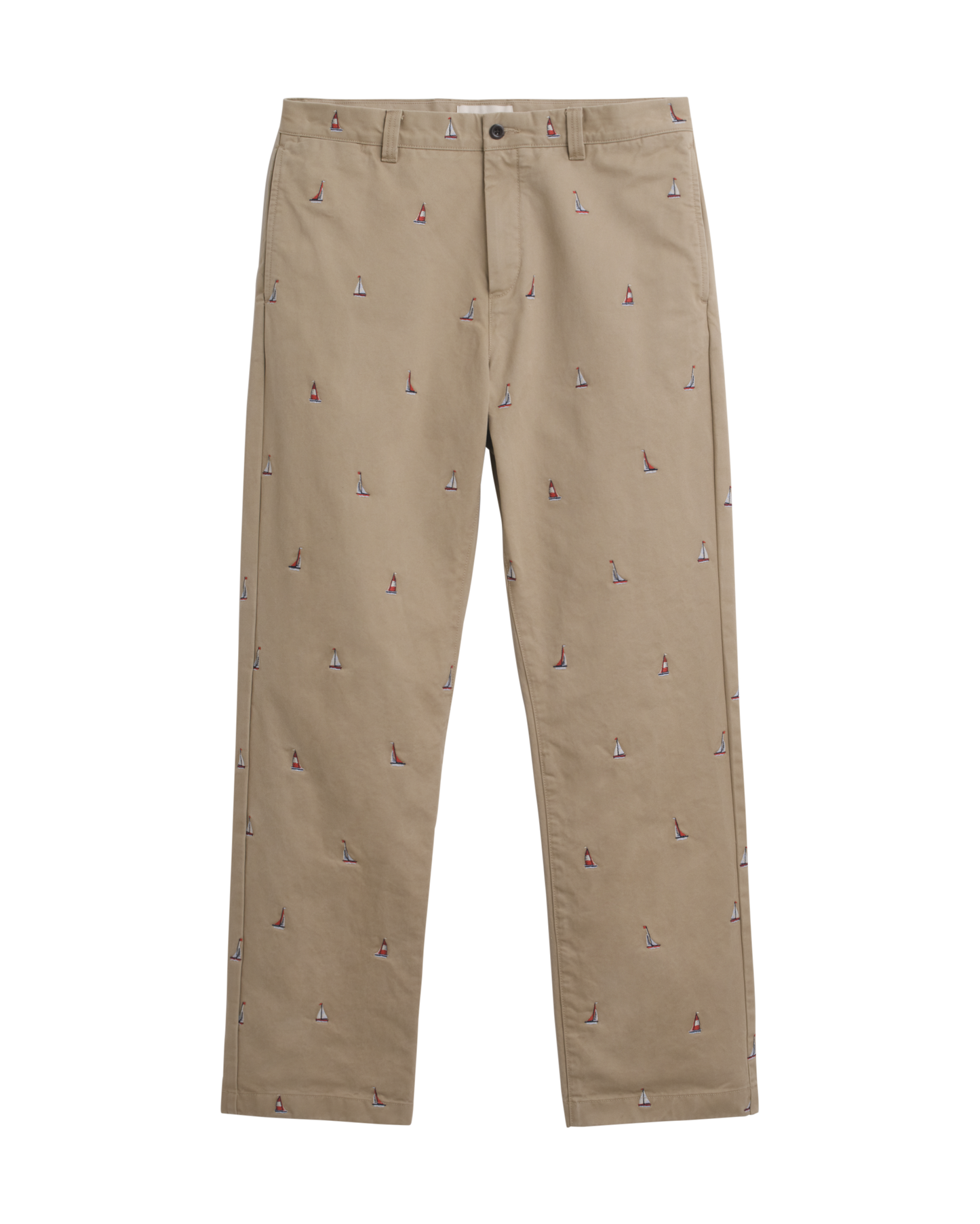 Straight Fit Embroidered Chinos