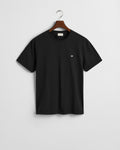 BLACK, REG SHIELD SS T-SHIRT, FLAT-LAY BY GANT AU.