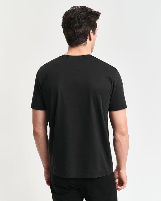 BLACK, REG SHIELD SS T-SHIRT, BACK-VIEW BY GANT AU.