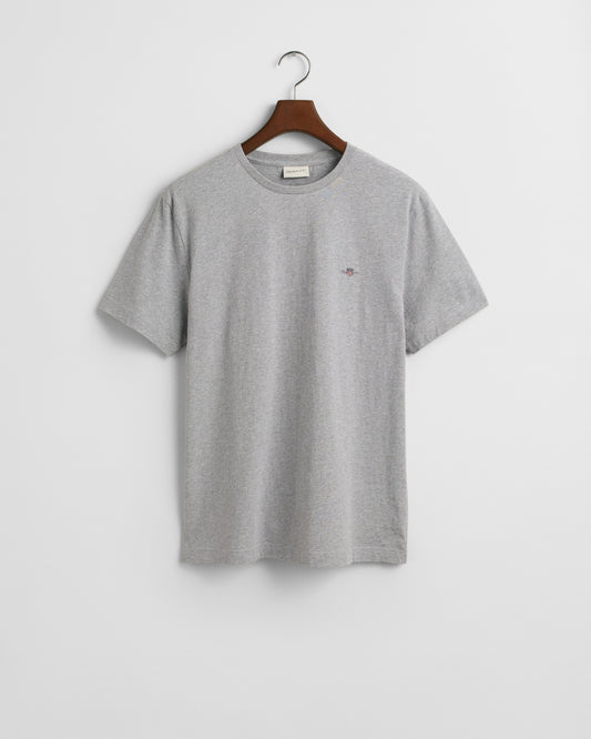 GREY MELANGE, REG SHIELD SS T-SHIRT BY GANT AU.
