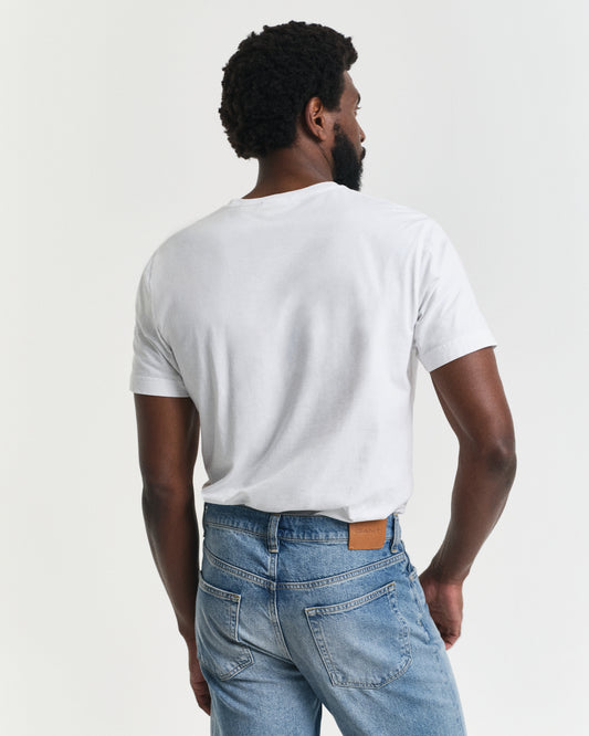 WHITE, REG SHIELD SS T-SHIRT, BACK-VIEW BY GANT AU.