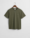 JUNIPER GREEN, REG SHIELD SS T-SHIRT, FLAT-LAY BY GANT AU.