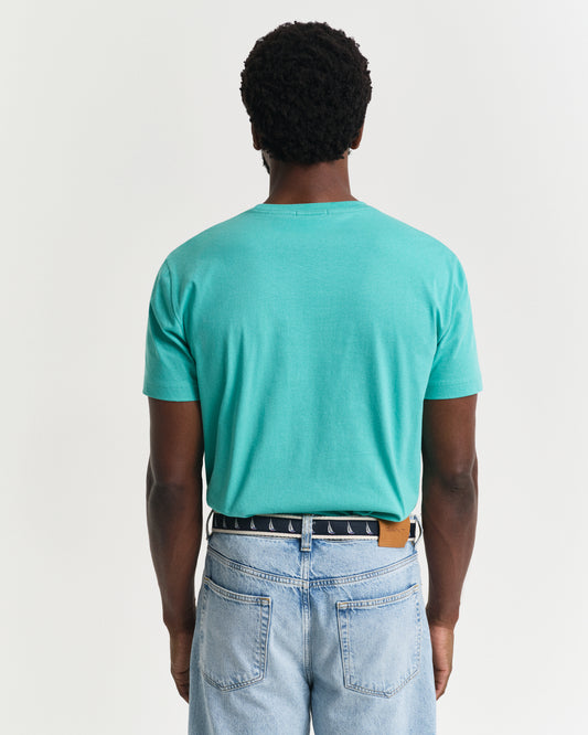TROPIC BLUE, REG SHIELD SS T-SHIRT, BACK-VIEW BY GANT AU.
