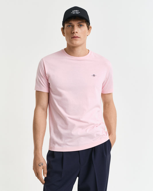CALIFORNIA PINK, REG SHIELD SS T-SHIRT, FRONT-VIEW BY GANT AU.