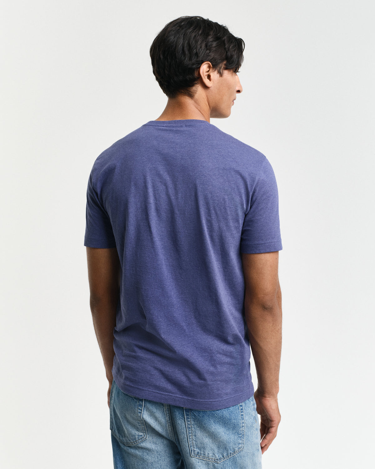 DK JEANSBLUE MELANGE, REG SHIELD SS T-SHIRT, BACK-VIEW BY GANT AU.