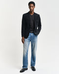 BLACK, SLIM SHIELD V-NECK T-SHIRT BY GANT AU.