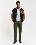 GREY MELANGE, SLIM SHIELD V-NECK T-SHIRT BY GANT AU.