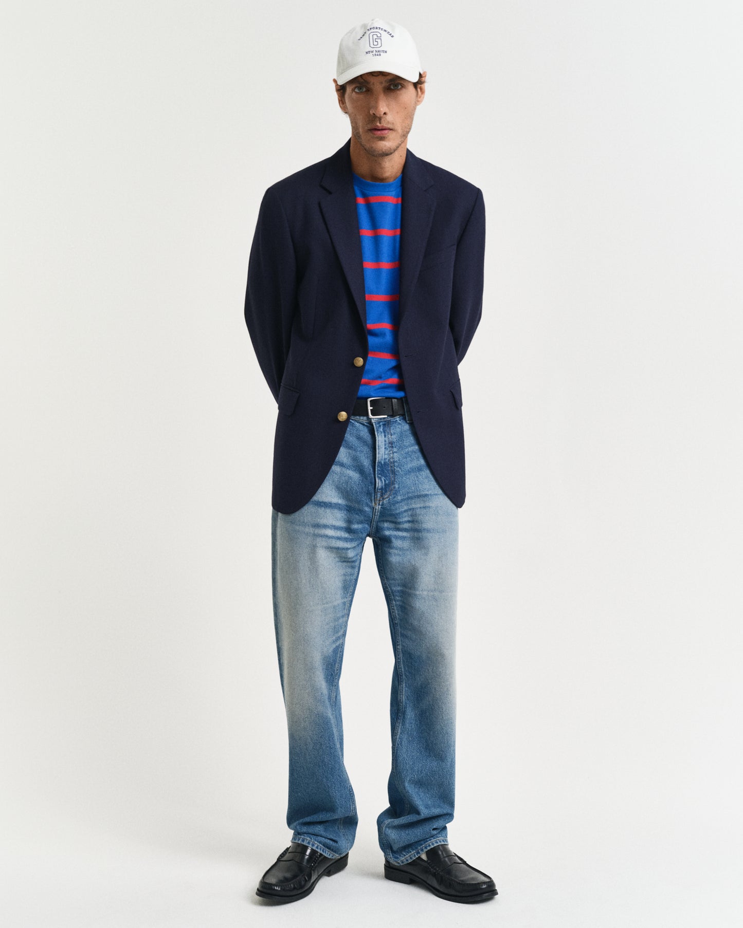 LAPIS BLUE, STRIPED SS T-SHIRT BY GANT AU.
