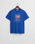 LAPIS BLUE, GRAPHIC SS T-SHIRT, FLAT-LAY BY GANT AU.