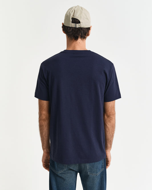 EVENING BLUE, POCKET SS T-SHIRT, BACK-VIEW BY GANT AU.