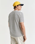CREAM, GRAPHIC STRIPED SS T-SHIRT, BACK-VIEW BY GANT AU.