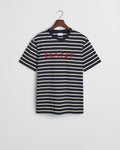 EVENING BLUE, GRAPHIC STRIPED SS T-SHIRT, FLAT-LAY BY GANT AU.