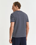 EVENING BLUE, GRAPHIC STRIPED SS T-SHIRT, BACK-VIEW BY GANT AU.