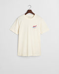 CREAM, PLACED GRAPHIC T-SHIRT, FLAT-LAY BY GANT AU.