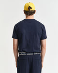 EVENING BLUE, EMBOSSED SS T-SHIRT, BACK-VIEW BY GANT AU.