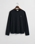 BLACK, REG SHIELD LS T-SHIRT, FLAT-LAY BY GANT AU.