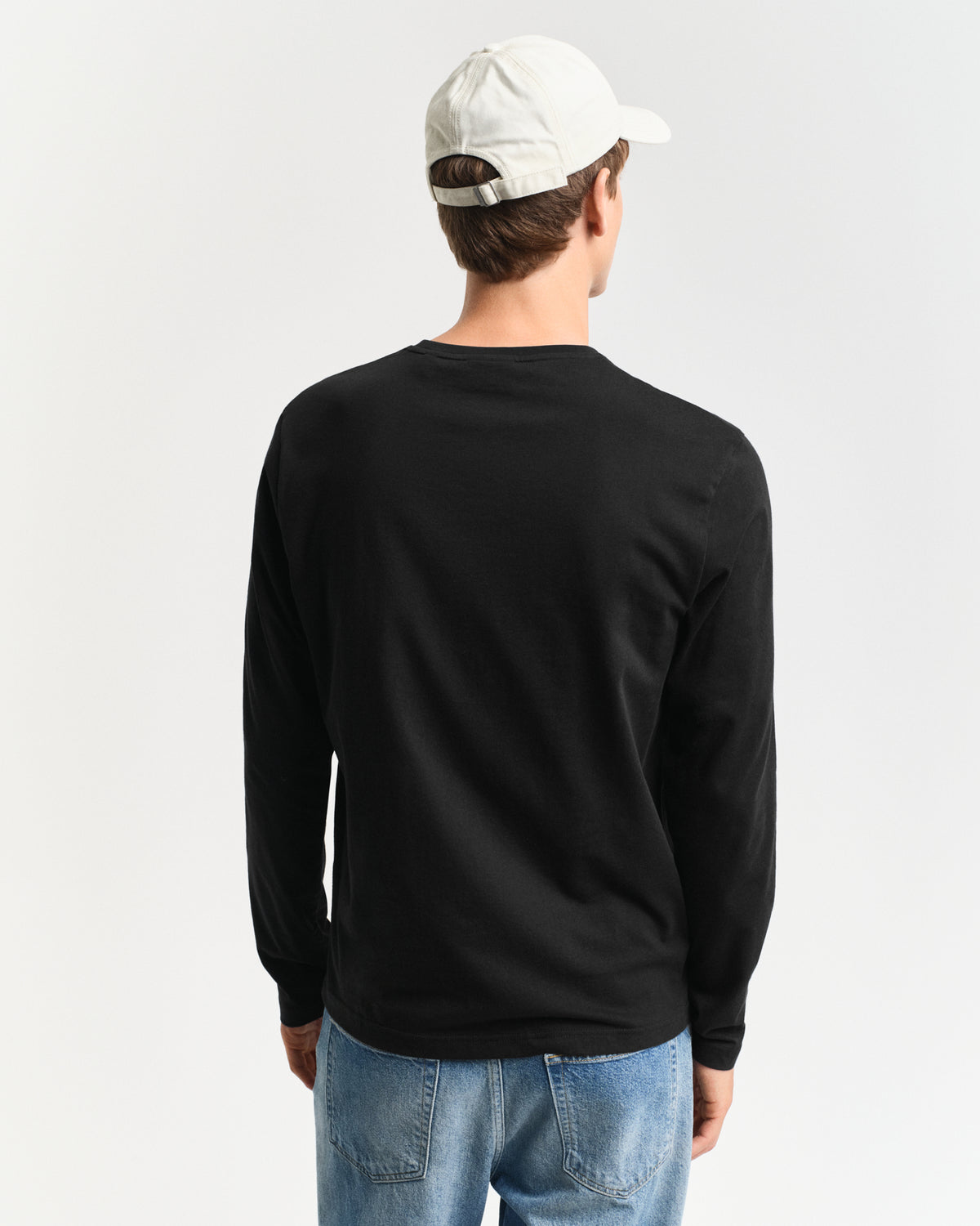 BLACK, REG SHIELD LS T-SHIRT, BACK-VIEW BY GANT AU.