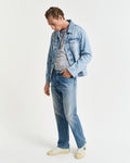 GREY MELANGE, REG SHIELD LS T-SHIRT BY GANT AU.