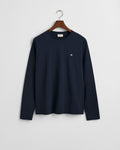 EVENING BLUE, REG SHIELD LS T-SHIRT, FLAT-LAY BY GANT AU.