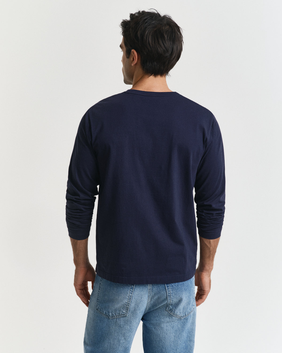 EVENING BLUE, REG SHIELD LS T-SHIRT, BACK-VIEW BY GANT AU.