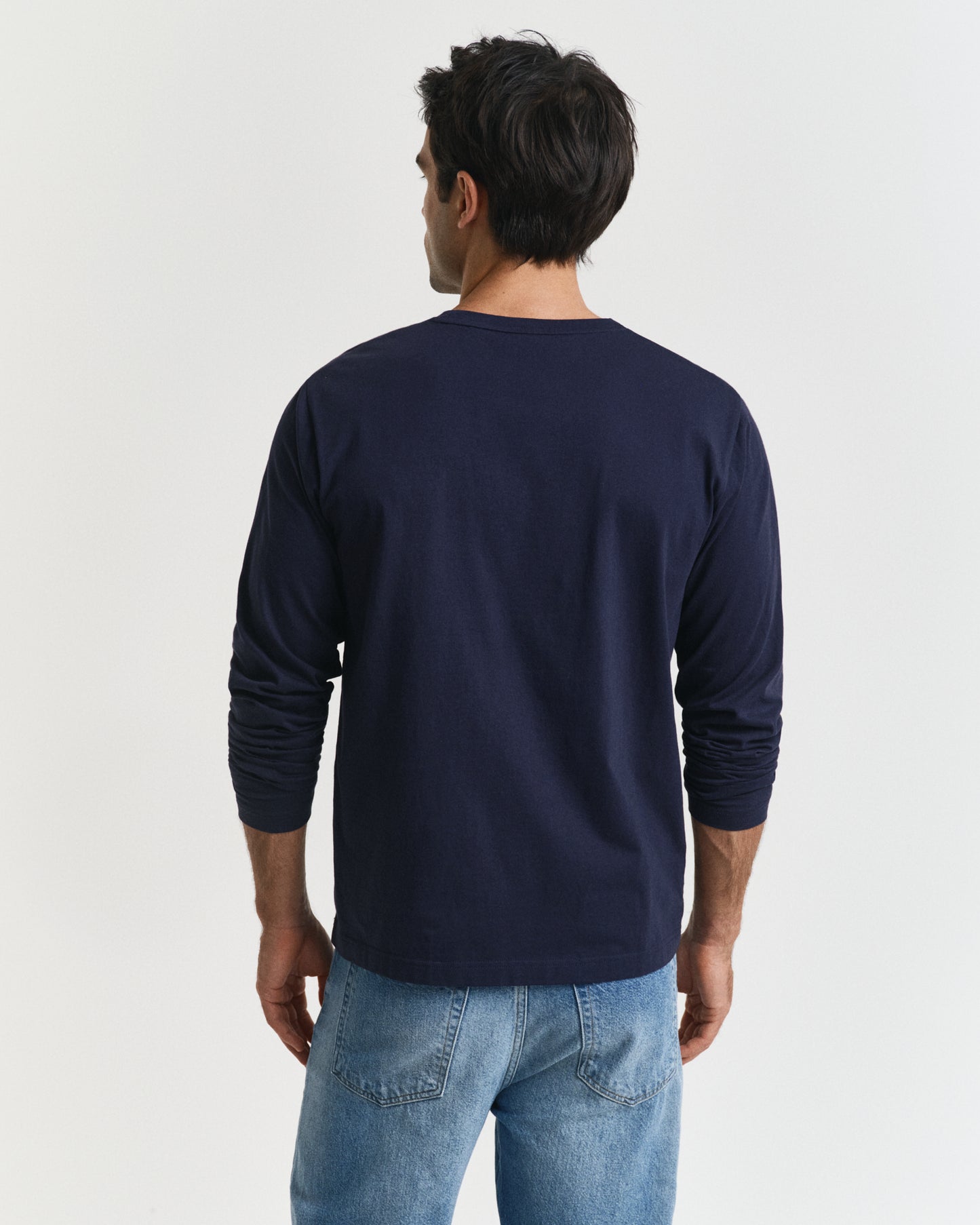 EVENING BLUE, REG SHIELD LS T-SHIRT, BACK-VIEW BY GANT AU.