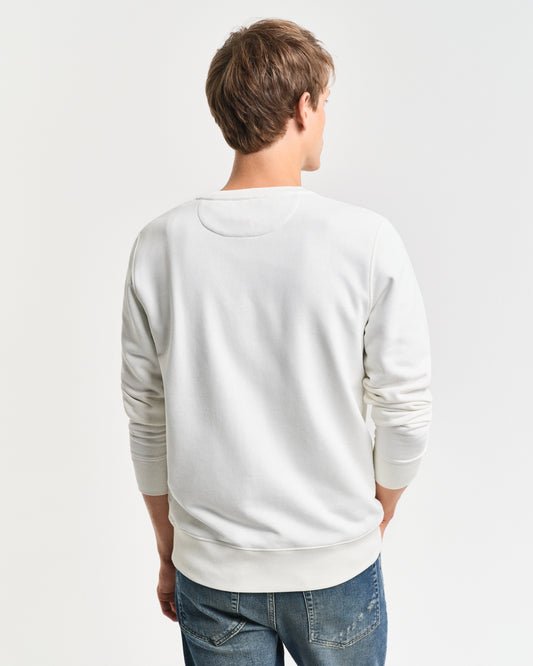 EGGSHELL, REG SHIELD C-NECK SWEAT, BACK-VIEW BY GANT AU.
