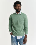 KALAMATA GREEN, REG SHIELD C-NECK SWEAT, FRONT-VIEW BY GANT AU.
