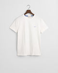 EGGSHELL, CONTRAST LOGO SS T-SHIRT BY GANT AU.