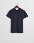 EVENING BLUE, CONTRAST LOGO SS T-SHIRT, FLAT-LAY BY GANT AU.