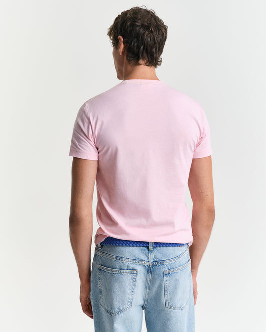 CALIFORNIA PINK, CONTRAST LOGO SS T-SHIRT, BACK-VIEW BY GANT AU.