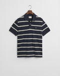 EVENING BLUE, STRIPED POLO, FLAT-LAY BY GANT AU.