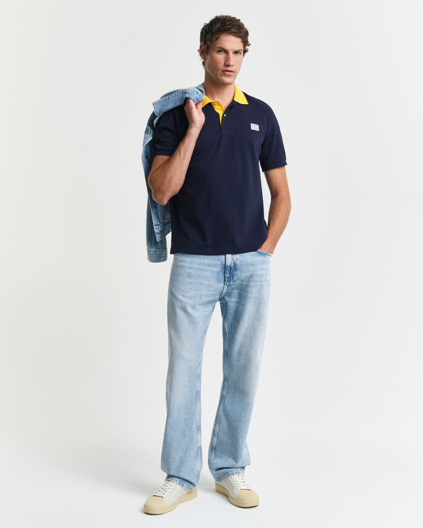 EVENING BLUE, CONTRAST SS POLO BY GANT AU.