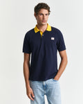 EVENING BLUE, CONTRAST SS POLO, FRONT-VIEW BY GANT AU.